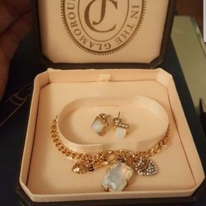 Juicy Couture earrings and bracelet set